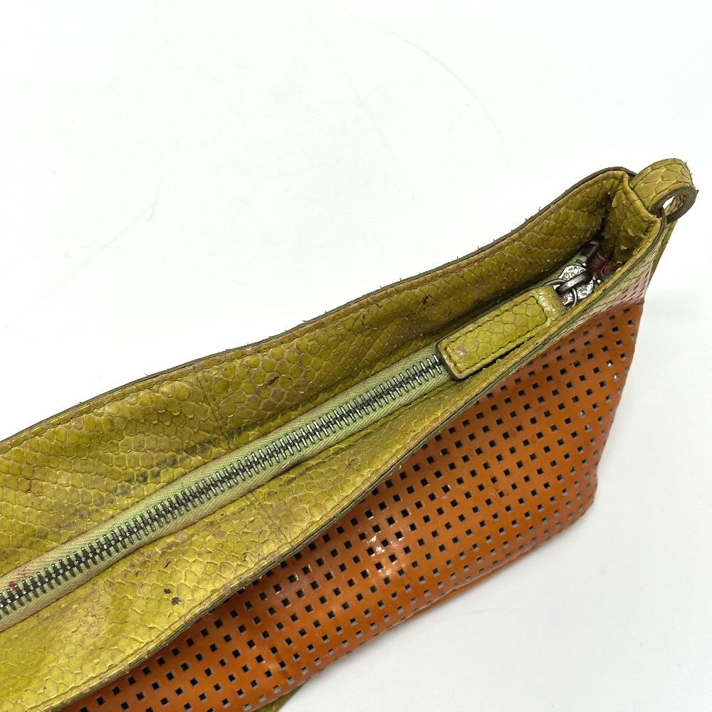 FENDI punching mini bag Shoulder Bag Orange/Green
