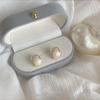 Marbled Clip Gold Earrings
