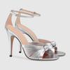 Gold Color Stiletto Heel Sandals Cross One Word Belt Round Toe Slingback Ankle Strap PU Sandals Women Party Large Size46