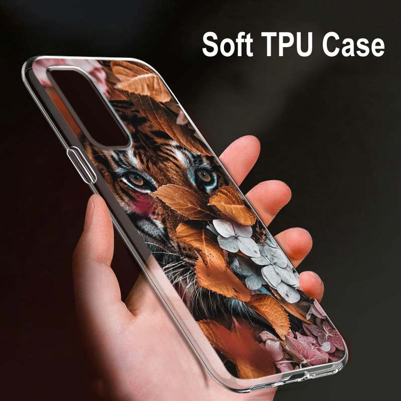 Flor Animal Tigre Para OPPO Reno7 SE 6 5 Z F 4G 5G Find X2 X3 Neo Lite Pro Plus Transparente Suave Funda de Teléfono Coque