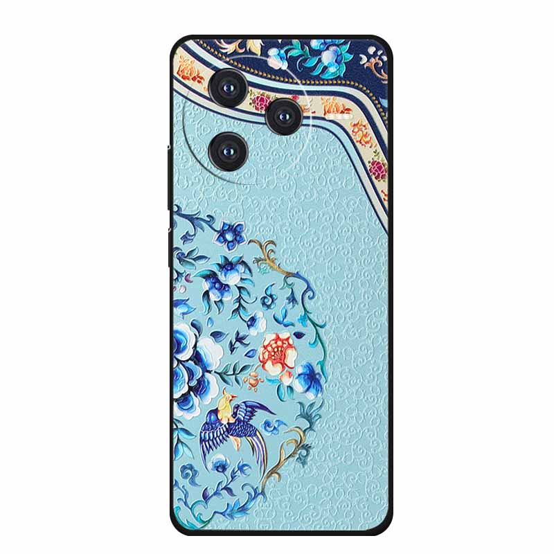 Für Xiaomi POCO F7 Pro Ultra Hülle F7Pro 3D Präge Blume Schwarzes Silikon Weiche Rückseite Hülle Für Redmi K80 Pro Hülle K80Pro Coque