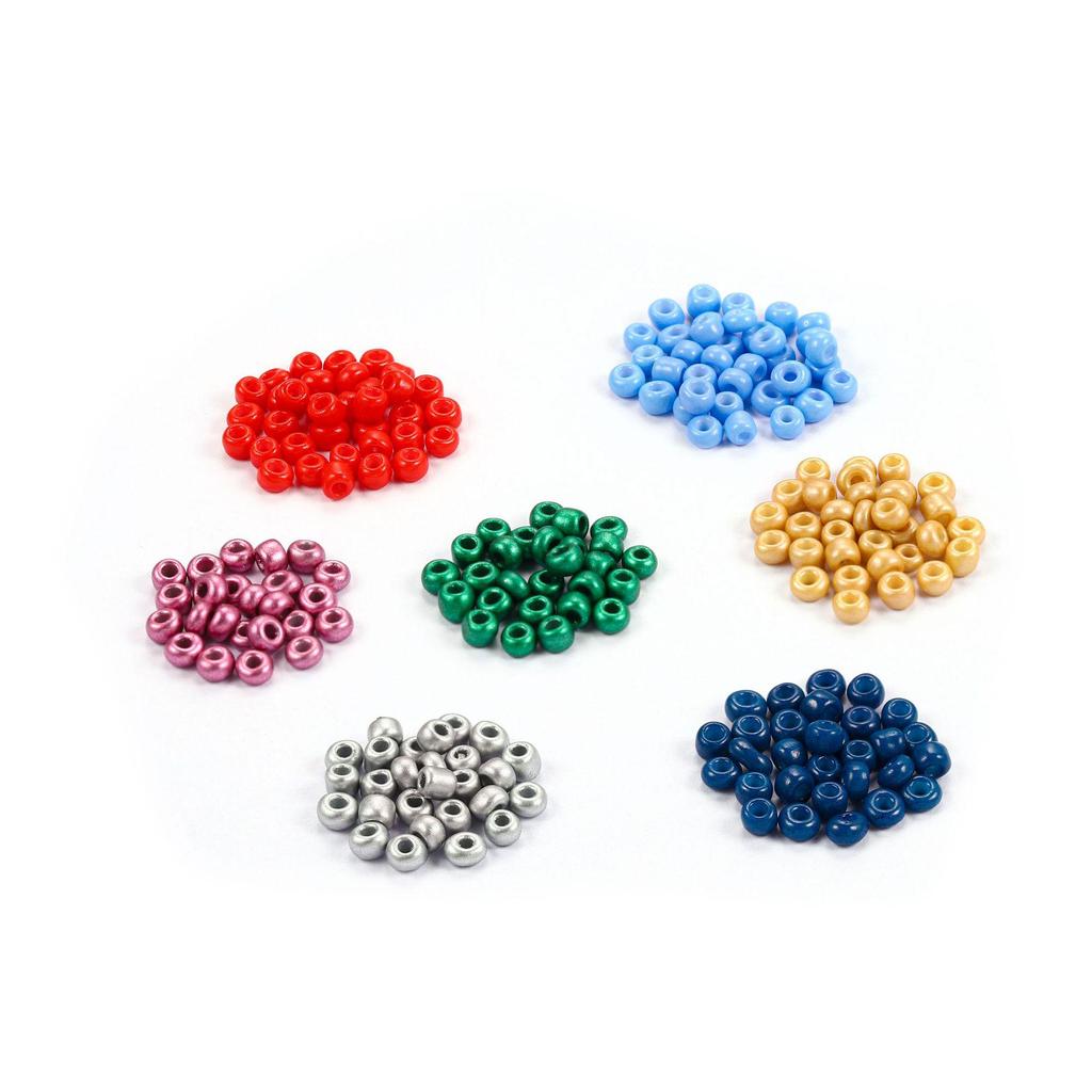 33-Color Solid Glass Beads for DIY Jewelry & Beaded Bracelets