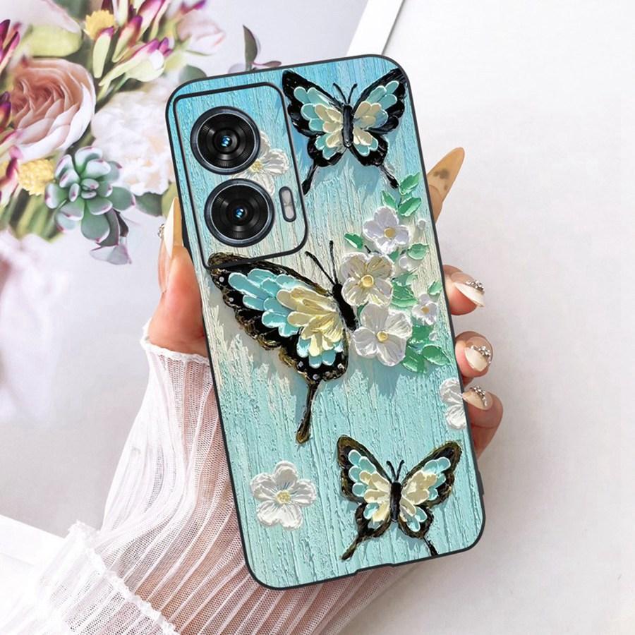 For Motorola Edge 50 Fusion Case XT2429-1 Soft TPU Flower Protective Phone Cases For Motorola G96 motog96 5G Fundas Cover Coque