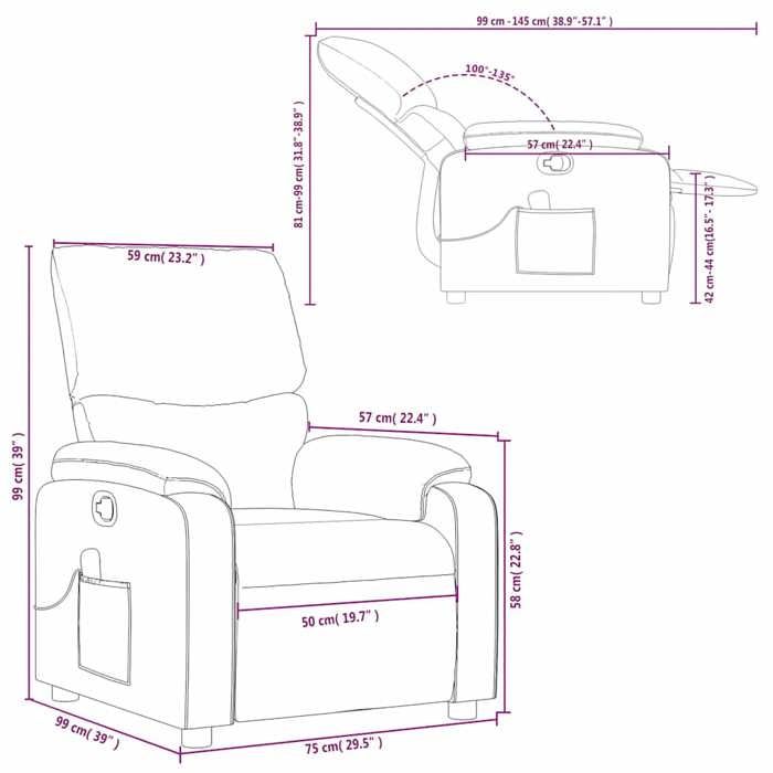 VidaXL Fauteuil de massage inclinable rouge similicuir 373446