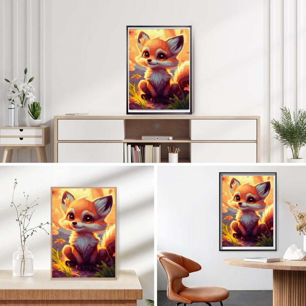 Malowanie Po Numerach Z Ramą Obrazy Do Malowania - Mały Lisek 40X50 Cm