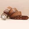 3.8Cm Wide Retro Water Shampoo Layer Pure Cowhide Belt Men'S Genuine Leather Trend Double Needle Women'S Casual Belt