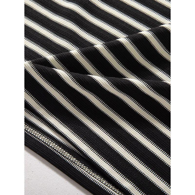 Long-Sleeved T-Shirt for Men, Autumn 2024 New Style, Loose-Fitting Base Shirt, Men's High Street Fashion Brand, Stylish Men's Striped Top