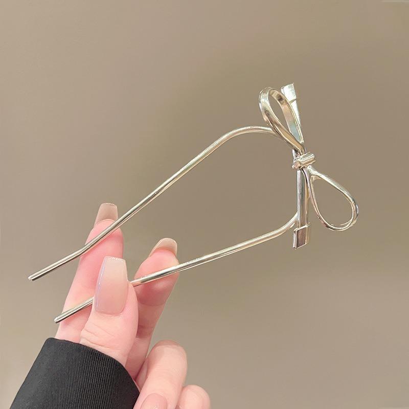Minimalist Metal Style Bow Hairpin With High-end Hairstyle Embellishment Workplace Styling Art Exhibition Temperament Item