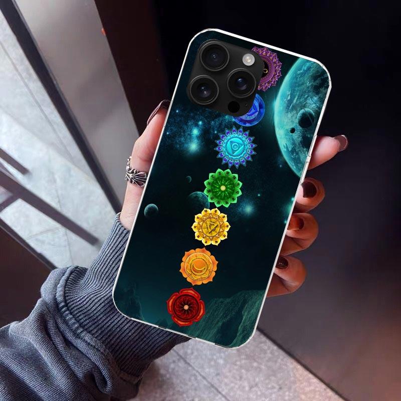 

Yoga Chakra Spiritual Energy Universe Phone Case For iPhone 17 Air 16 15 Pro Max 14 Plus 13 Mini 12 11 Cover 7 8 SE Silicone She iPhone 16