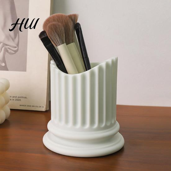 Desk Accessories Holder Vintage Pen Dried Flowers Vase Resin Makeup Brush School Home Supplies Desktop Stationery Organizer for Office Accessory