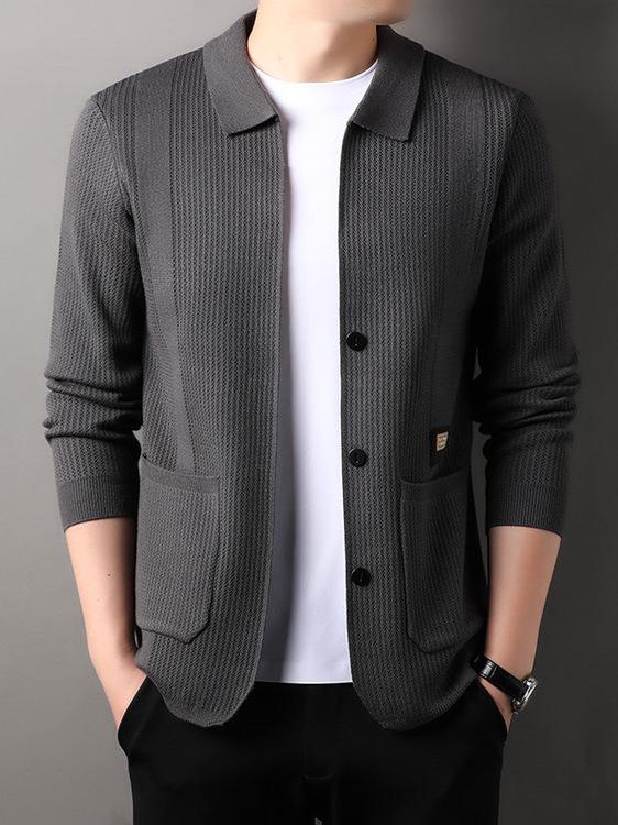 2025 Men's Spring/Autumn Knit Cardigan Sweater - Youth Fashion Jacket