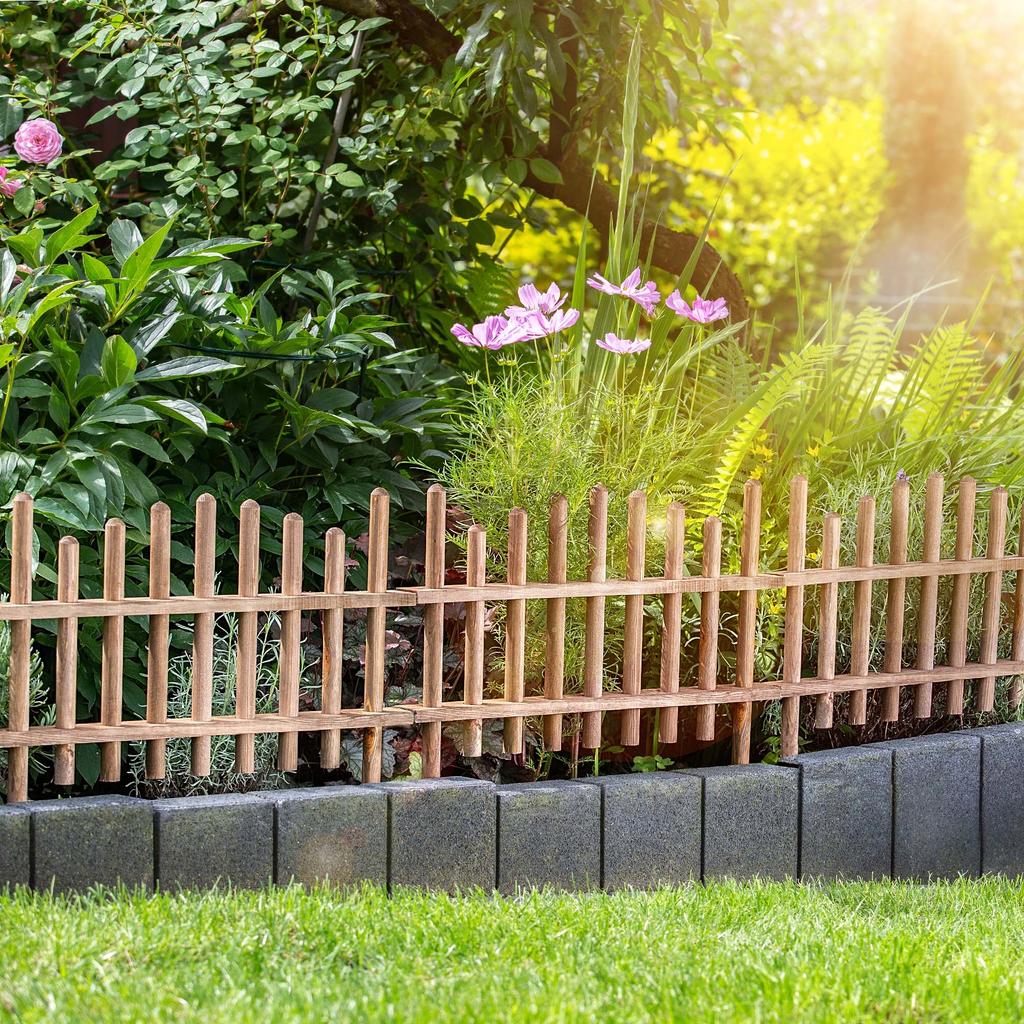 KADAX Hagegjerde Tre Palisade Hagekant 60x35cm Furu