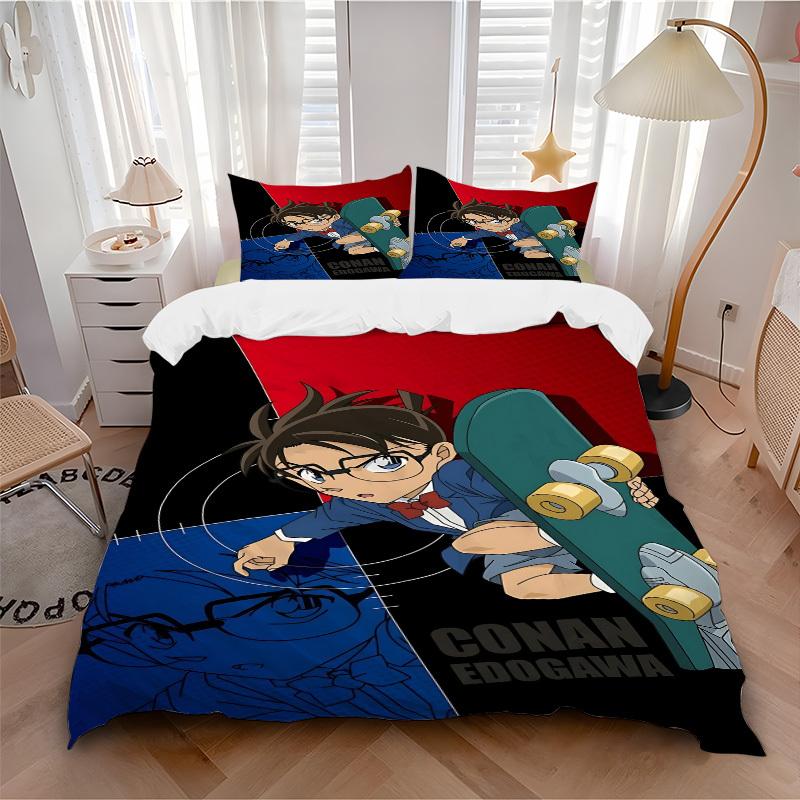 

3pc Detective Conan Bedding Set Guest Room Bedroom Decor Christmas Halloween Decor Birthday and Holiday Gifts- All Seasons 3pcs Quilt 052 135x200cm
