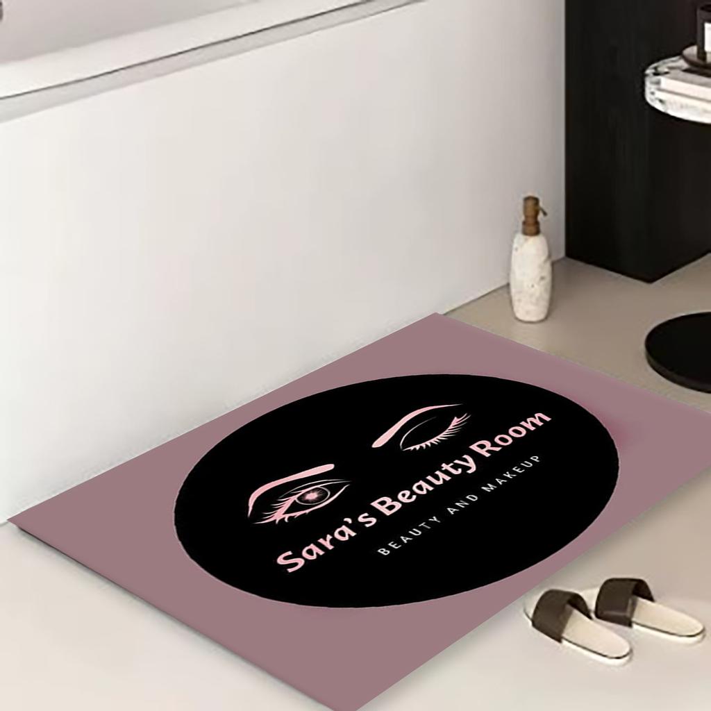 Pink Eye Print Letter Graphic Mat Modern Polyester Anti-slip Bathroom Floor Mat For Household Home Decorative Entrance Door mats
