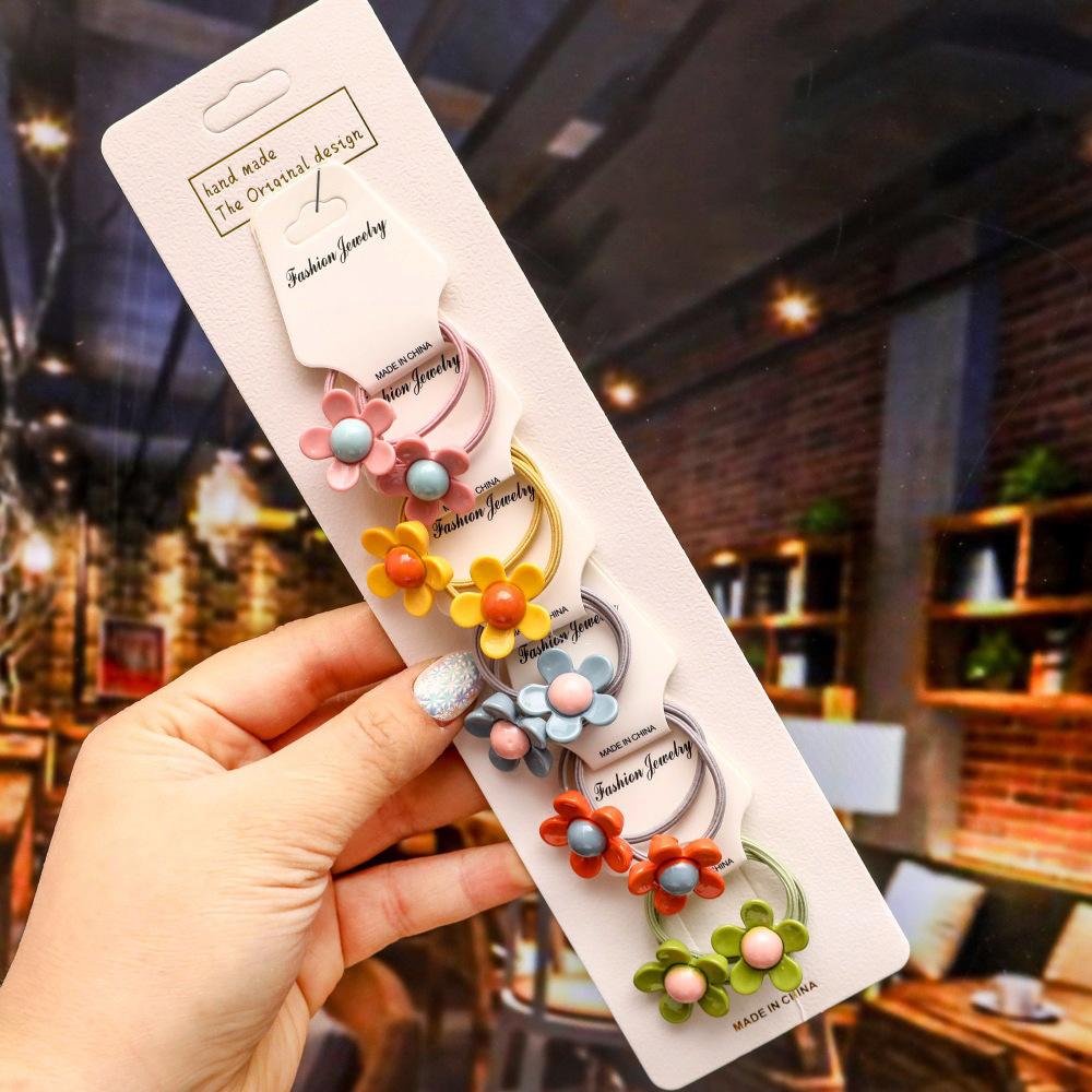Cartoon Animal Flowers Princess Scrunchie Children Girls Kids Elastic Hair Rubber Bands Accessories Tie Hair Ring Rope Headdress