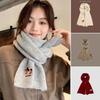 Dachshund Knitted Scarf Thicken Winter Wool Scarves Classic Dog Embroidered Shawl  Women/Men