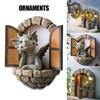 Cute Mini Dinosaur Model Resin Decoration Household Pendant Outdoor Garden Crafts Decoration Gift Toys Household Decor Supplies