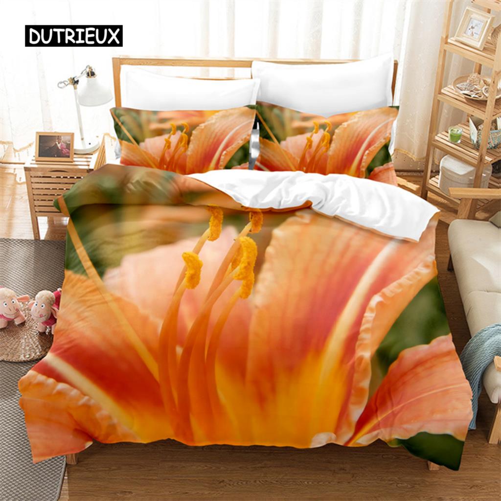 Yellow Flowers  Queen Bedding Sets Duvet Cover Set Bedding Digital Printing Bed Linen King Size Duvet Cover Set Bedding Set