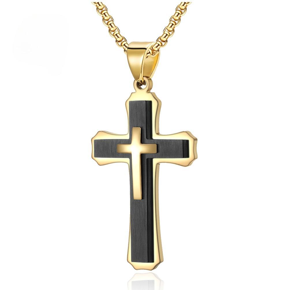 2025 Cross Pendant Men's Fashion Simple Personalized Jewelry Exquisite Gift Necklace