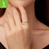 Simple Pearl Mozzarella Diamond Open Ring Ladies Celebrity S925 Sterling Silver Ring Ring