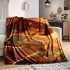 1Pc Autumn Love Woods Flannel Blanket, Soft And Comfortable, Casual Warm, Camping Travel, Christmas, Halloween Xmas Gift Es162