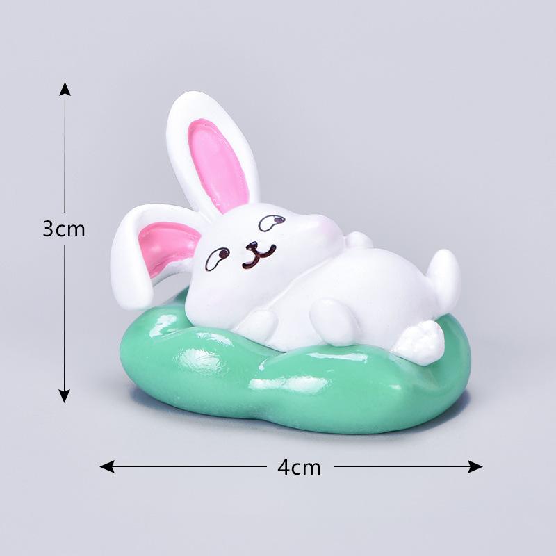 Mid-Autumn Festival Micro-landscape Ornaments Resin Handicrafts Mooncake Eating Rabbits Cute Animals Chef Rabbits