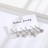 6Pcs/set Geometric Star Moon Rhinestones Hoop Earrings Sets for Women Colorful Zircon Earrings Jewelry Gift