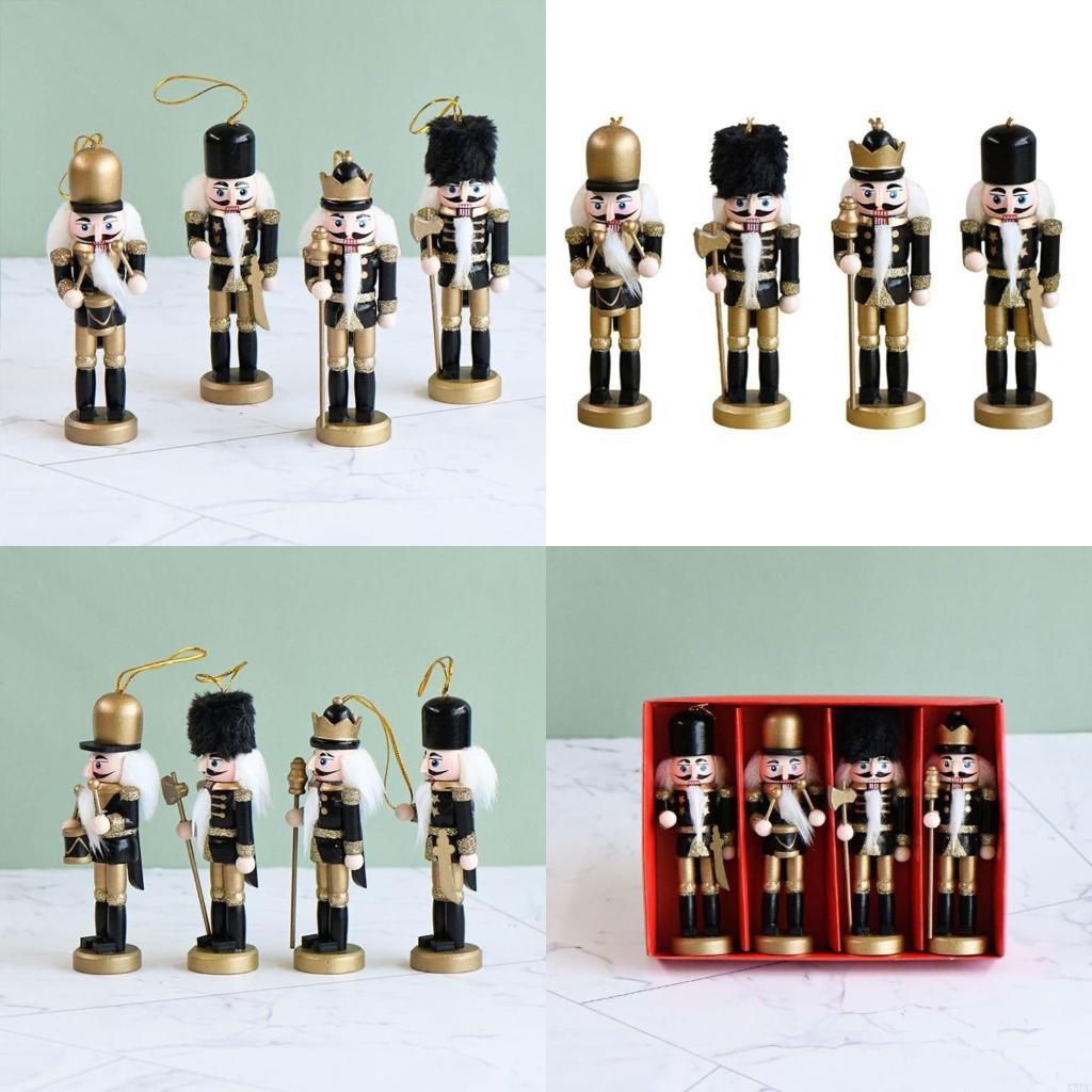 

Christmas Nutcracker Ornaments Set Wooden Nutcrackers Hanging Decorations 4 Pcs X3UC China Mainland
