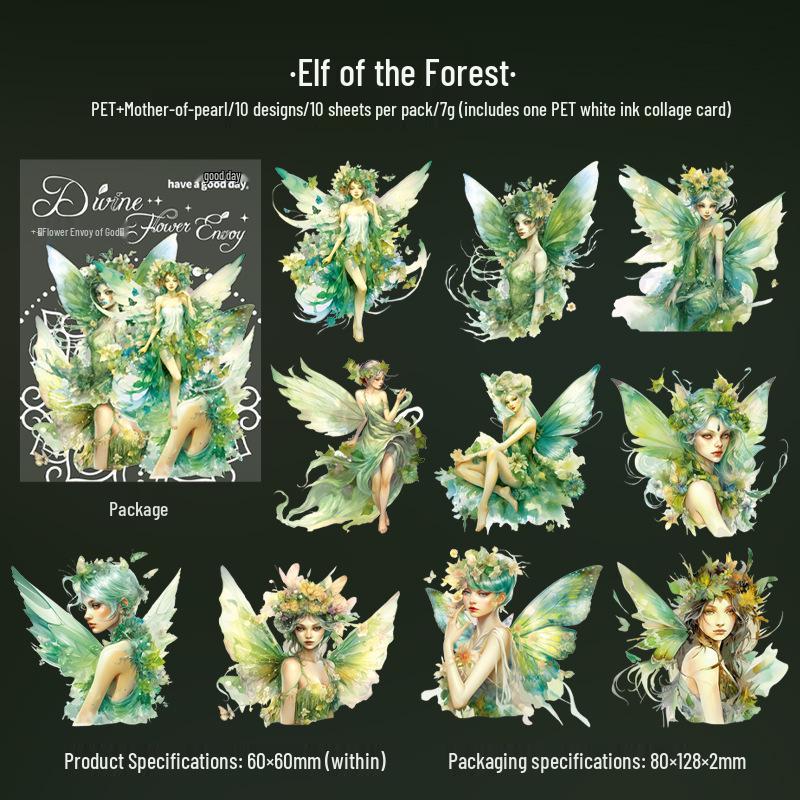 Beautiful Day Sticker Pack: Flower Fairy Theme with God's Flowers - 6 Styles for Journals & Collages