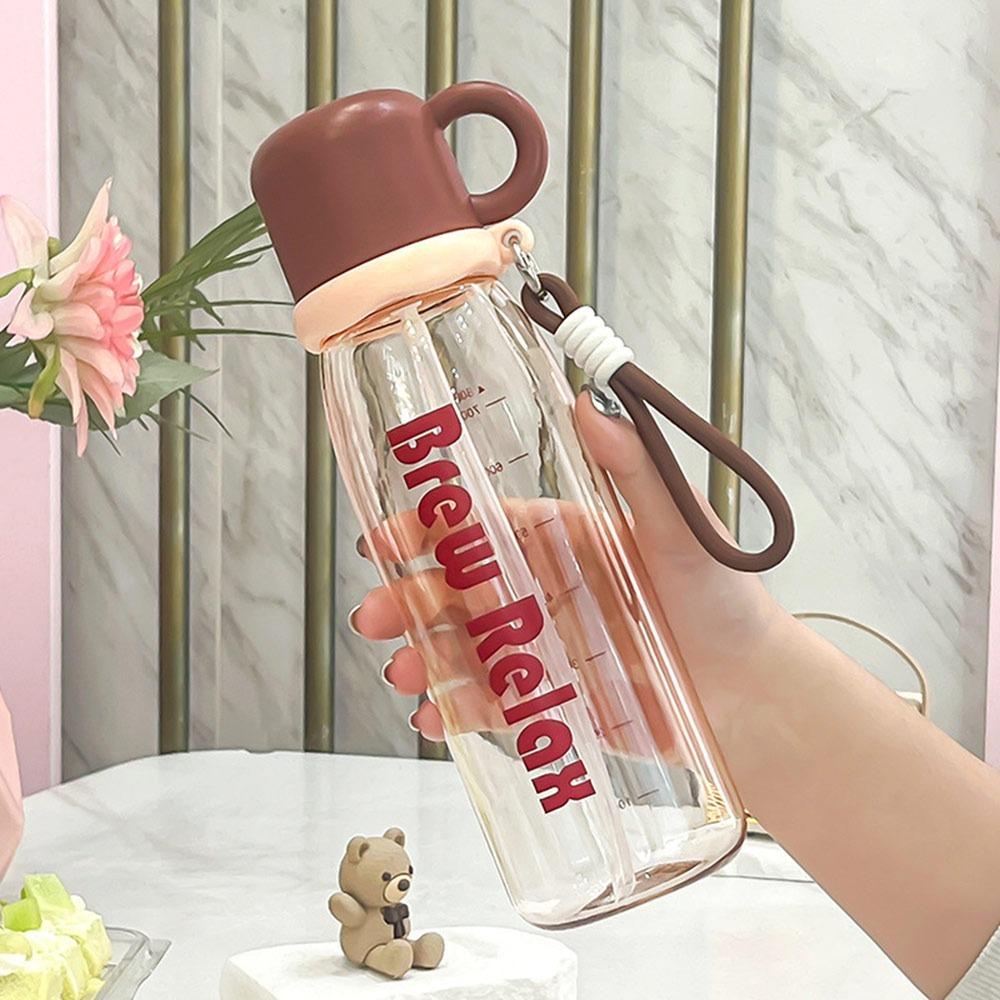 

Large Capacity Water Bottle Drop-proof High Temperature Resistant Plastic Transparent Cups Water Bottle Accessory коричневый