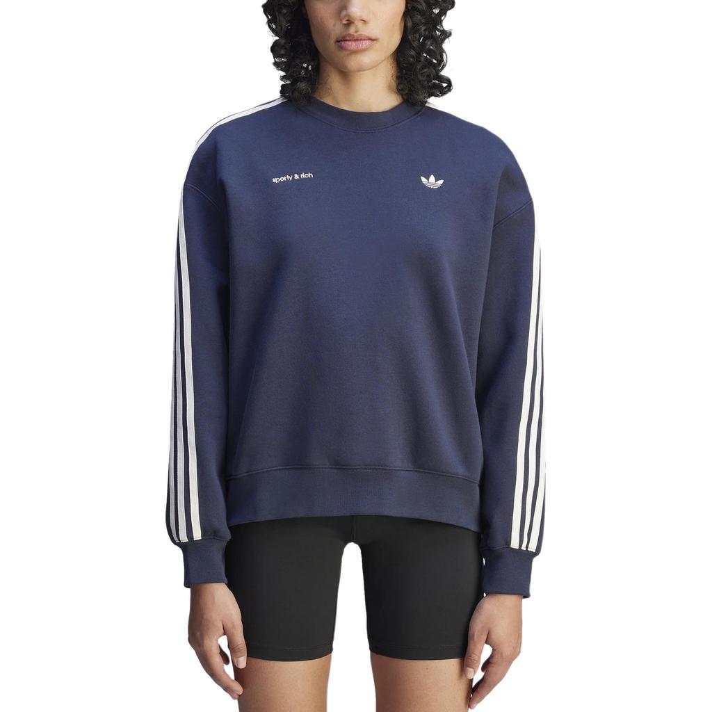 adidas X Sporty & Rich Womens Sweatshirt Night Navy Women Streetwear JN5331