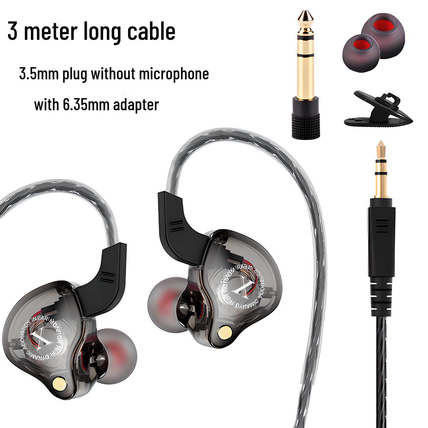 

Electric Instrument Practice Headphones: Wired In-Ear for Guitar, Bass, Piano, Organ, Drum Monitors Standard