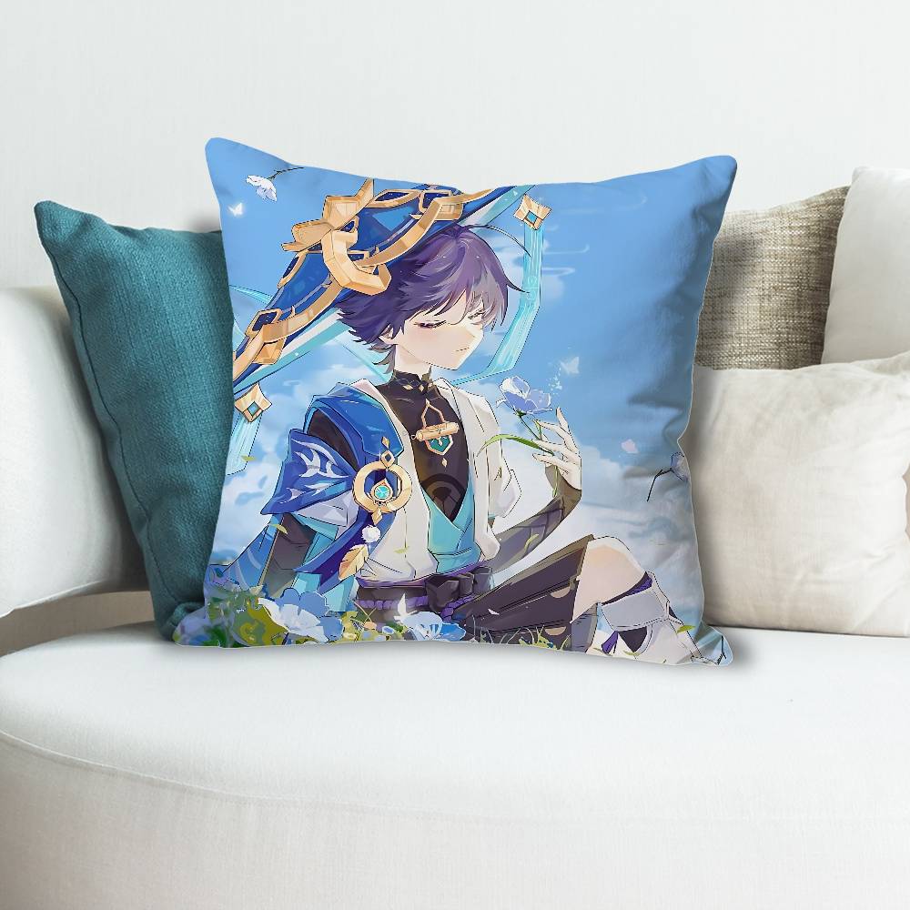 Game GGenshin Impact Wanderer Pillow Cases for Bedroom Living Room Sofa Home Decor Polyester Cushion Cover with Zipper