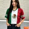 Summer Men Women's V-Neck Jersey Mexico Football Jersey Breathable Sport Girl T-Shirt Polyester Breathable Tee 2026 Jersey Tops