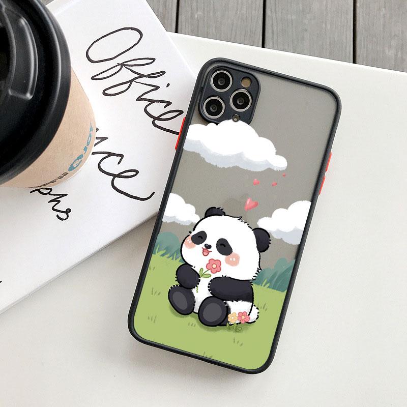Cute Panda Climbing Bamboo Appreciate Scenery Phone Case For iPhone 15 14 13 12 11 Pro Max Mini SE2 8 7 Plus X XR XS Back Cover