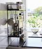 Yamazaki stovetop side rack with wipeable W50 x D14 x Tower gap spice with 1992 (Yamazaki Industries) Two-tier bottom, black, approx. H48.5cm, brand,