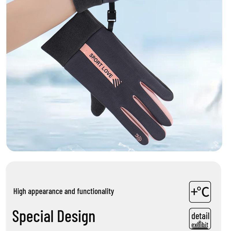 Winter Windproof Waterproof Touchscreen Cycling Gloves for Men & Women - Plus Velvet Warm for Outdoor Sports & Driving