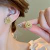 Name: "Retro Metallic Woven Flower Silver Stud Earrings"