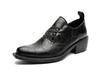 Pointed leather shoes men's cleanfit retro model wizard shoes platform heightening casual derby shoes -12127