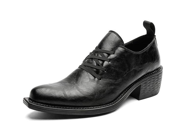 Pointed leather shoes men's cleanfit retro model wizard shoes platform heightening casual derby shoes -12127