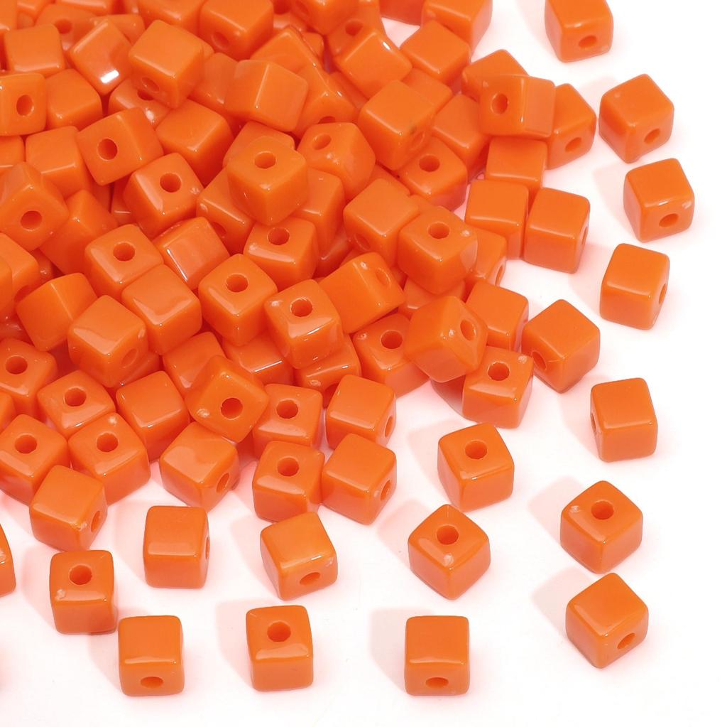 144Pcs Acrylic Solid Color Three-dimensional Square Bead For DIY Necklace Bracelet Earrings Jewelry Making Craft Accessories