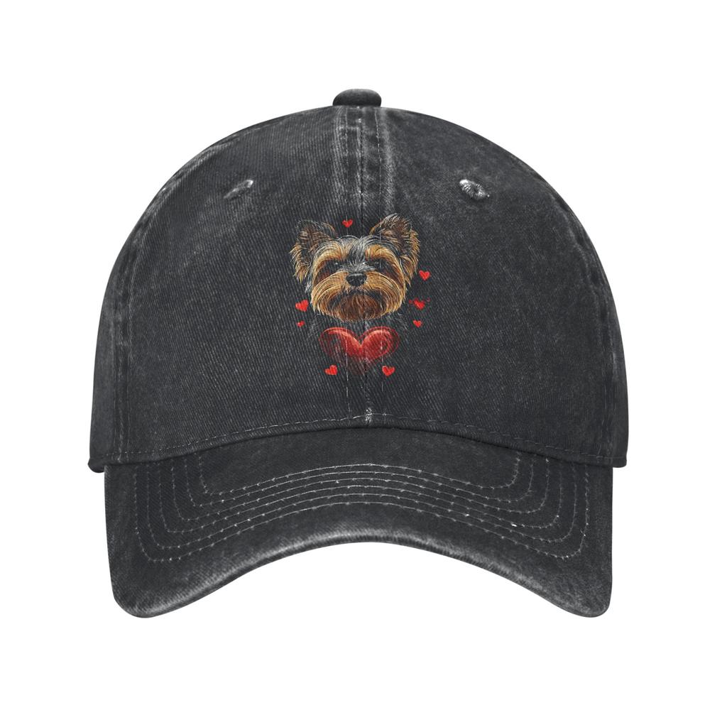 Funny Yorkshire Terrier Lover Dog Unisex Baseball Caps Distressed Denim Caps Hat Outdoor All Seasons Travel Adjustable Sun Cap