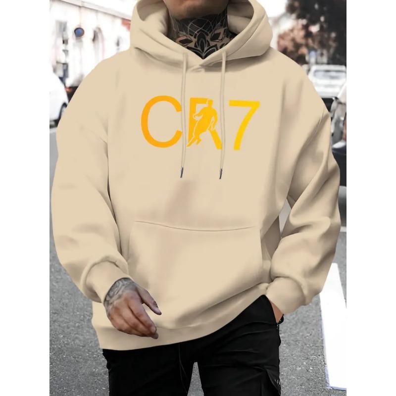 CR7 print for Christmas sports, men's casual and comfortable hooded sweatshirt, fashionable long sleeved hooded sweatshirt, autu
