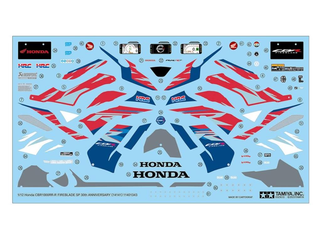 Tamiya Motorrad-Serie 141 Honda FIREBLADE SP 30th Anniversary Plastikmodellbausatz 14141 1/12 Nein. CBR1000RR-R