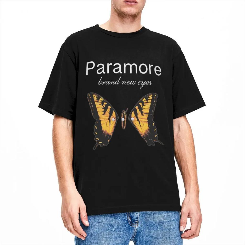 Men Women's Paramore Butterfly Logo Shirt Outfits Vintage  T Shirts Tee Clothing Printed