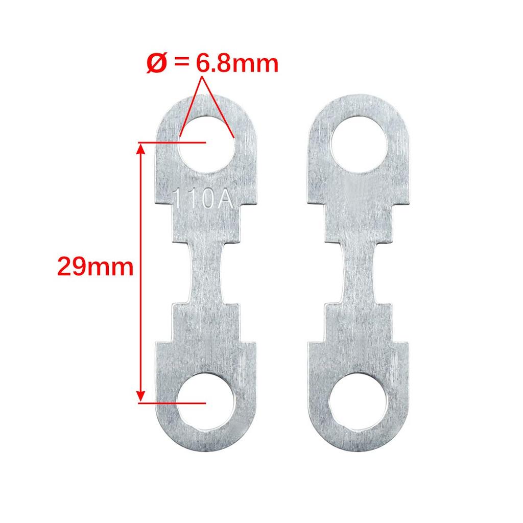 uxcell 110A Flat Fuse Strip Metal Silver Tone Car Auto DC 32V Universal 4pcs