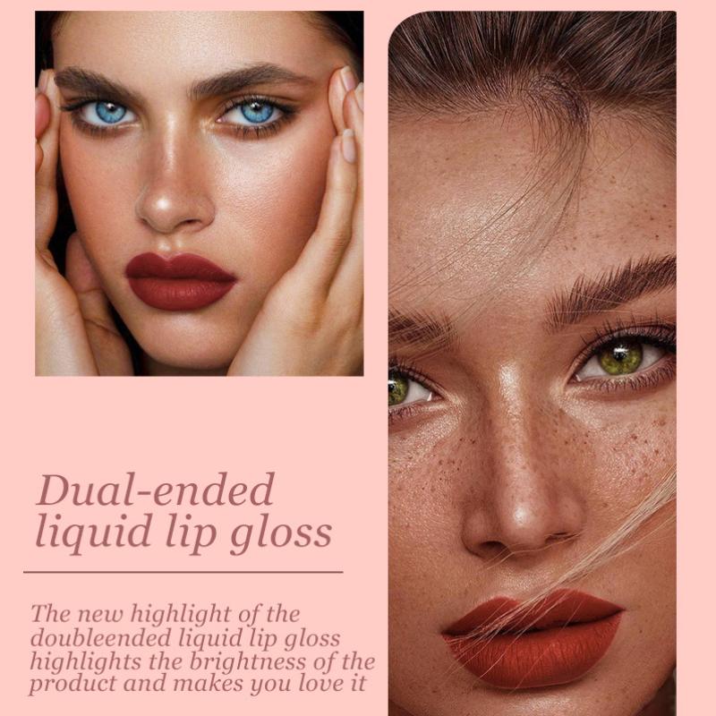 Couleurs adaptées la nouvelle Double tête et Double usage tasse antiadhésive mat perle brillant lèvres glaçure liquide rouge à lèvres rouge à lèvres