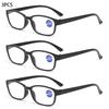 3Pcs Hd Anti-Blue Light Anti-Fatigue Reading Glasses For Men And Women Fashion Ultra-Light Portable Reading Glasses