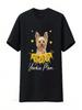 Wounisex Sunflower Yorkie Mom Dog Lover T Shirt Vintage Washed Casual Stretched Stylish Fashion Top For Everyday Wear Slightly