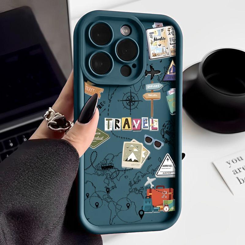 For iPhone 16 Pro Max 15 Pro 14 Plus 13 12 11 XS XR 8 7 Case Shell Signboard Print TPU Soft Shockproof Matte Phone Cover